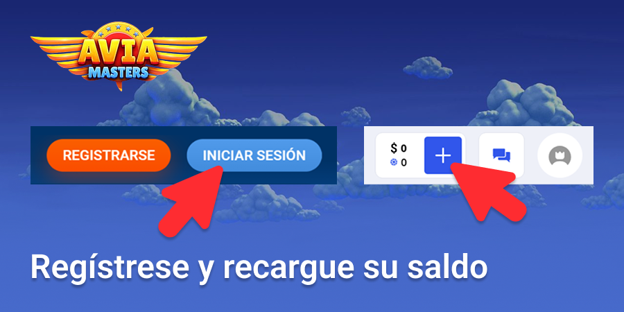 Regístrate y recarga tu saldo en el sitio web del Casino donde se encuentra Aviamasters