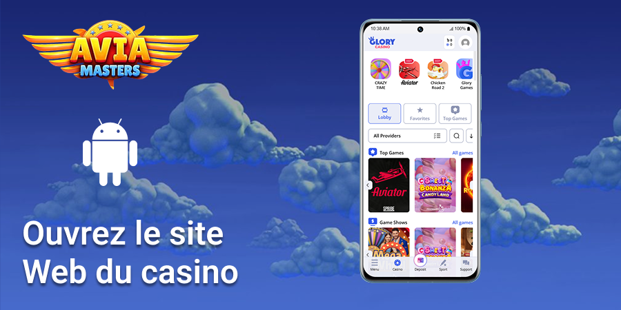 Ouvrez le site Web du casino où vous pouvez trouver le jeu Aviamasters