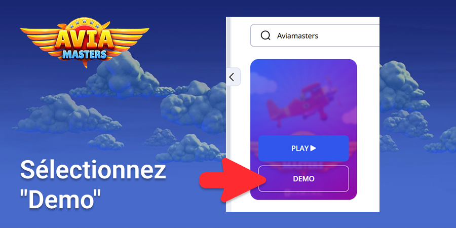 Sélectionnez « Démo » pour Aviamasters