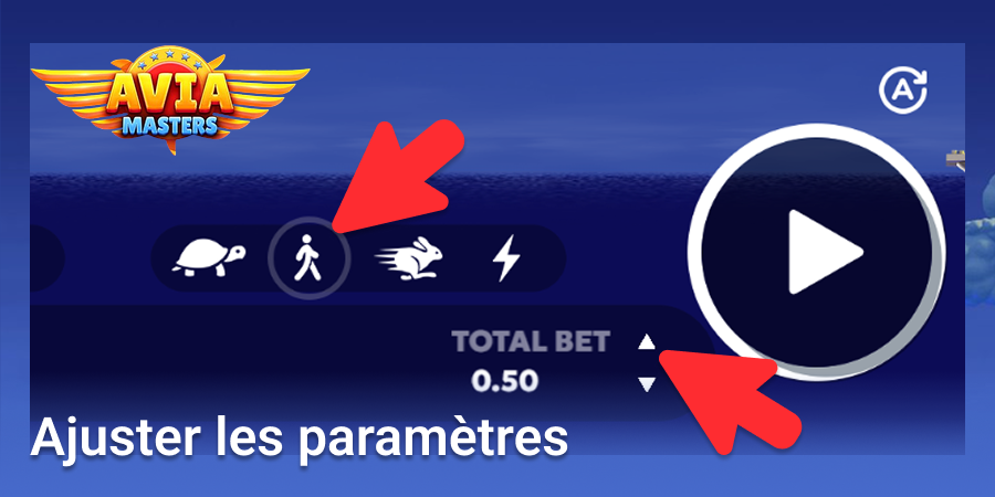 Ajustez les paramètres de mise, de lecture automatique et de vitesse dans les jeux Aviamasters