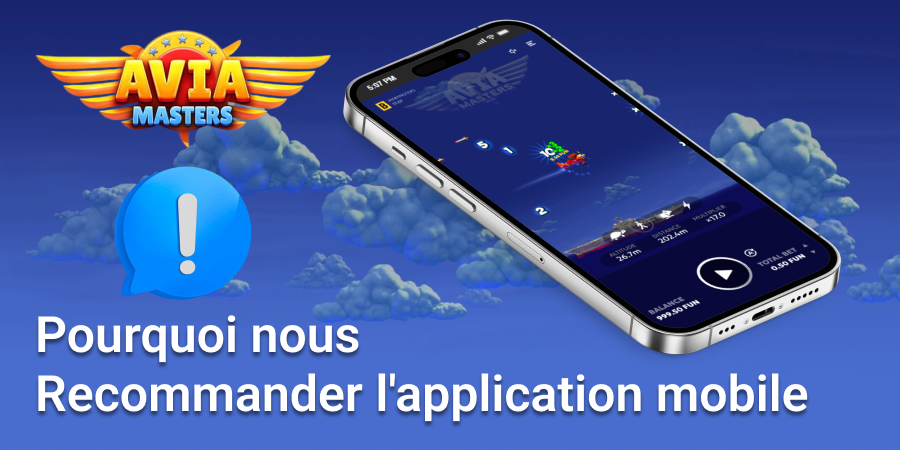 L'application mobile Aviamasters est notre choix recommandé