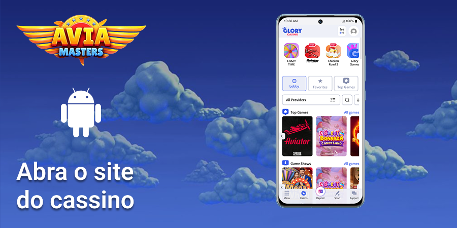 Abra o site do cassino onde você pode encontrar o jogo Aviamasters
