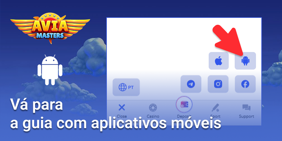 Vá para a aba de aplicativos móveis