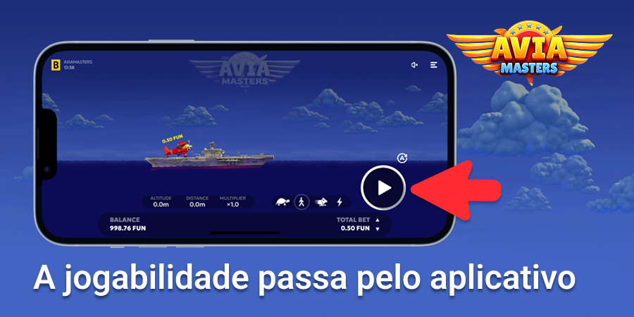 A experiência de jogo móvel do Aviamasters pode ser acessada através do aplicativo