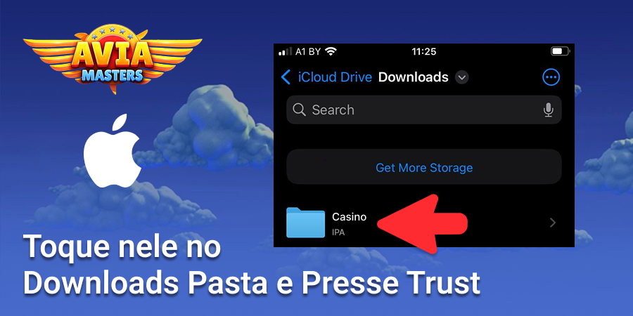 Toque no aplicativo Casino na pasta Downloads