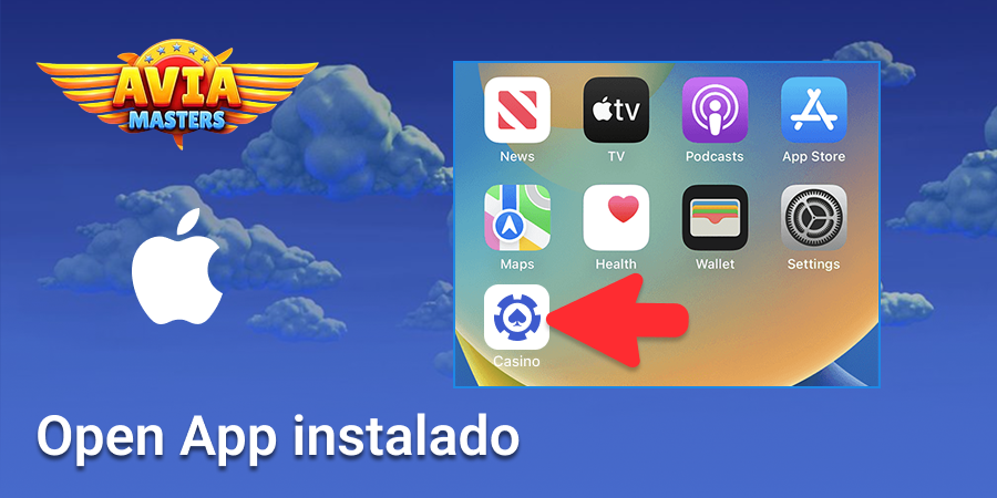 Abra o aplicativo do cassino e faça login para começar a jogar Aviamasters