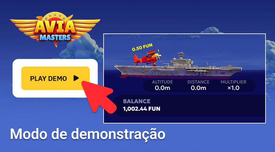 Modo de demonstração para os jogos Aviamasters