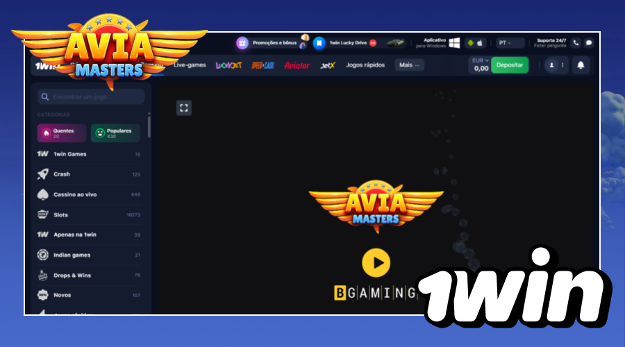 Você pode encontrar o jogo Aviamasters na 1win