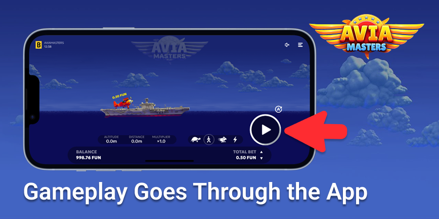 The Aviamasters mobile gameplay experience is accessible through the app