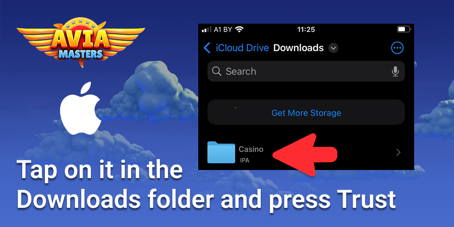 Tap on Casino app in the Downloads folder