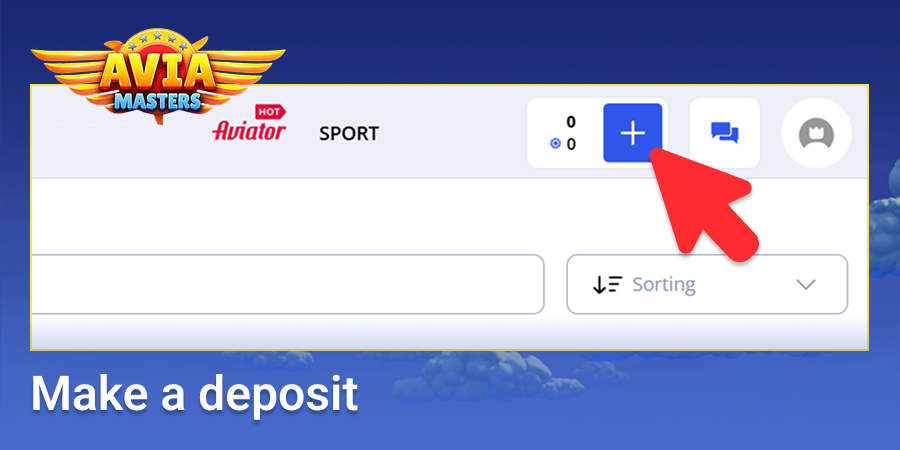 Make a deposit to start playing Aviamasters with real money