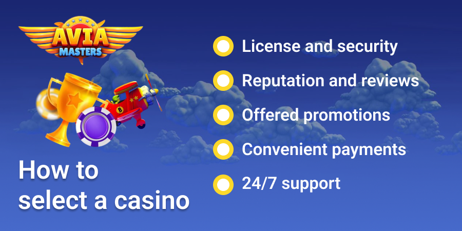 What is the best way to choose a casino where you can play Aviamasters?